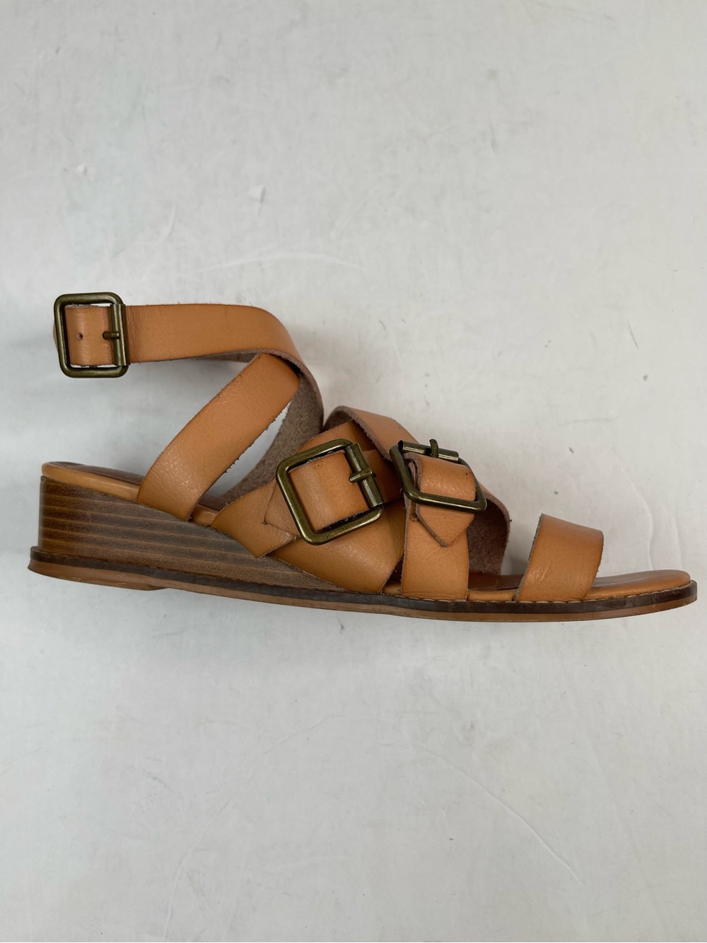 Schuler & Sons Anthropologie Leather Heels Ankle Strap Sandals Size 8.5